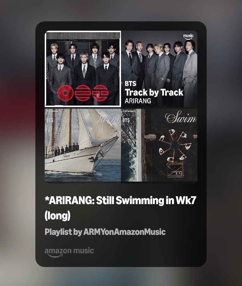 armyonamazon's tweet image. Still premium streaming #BTS #Swim #Arirang on Amazon Music for longevity. 📦🎶🎧

Please join us! #ARMYonAmazonMusic 

music.amazon.com/user-playlists…