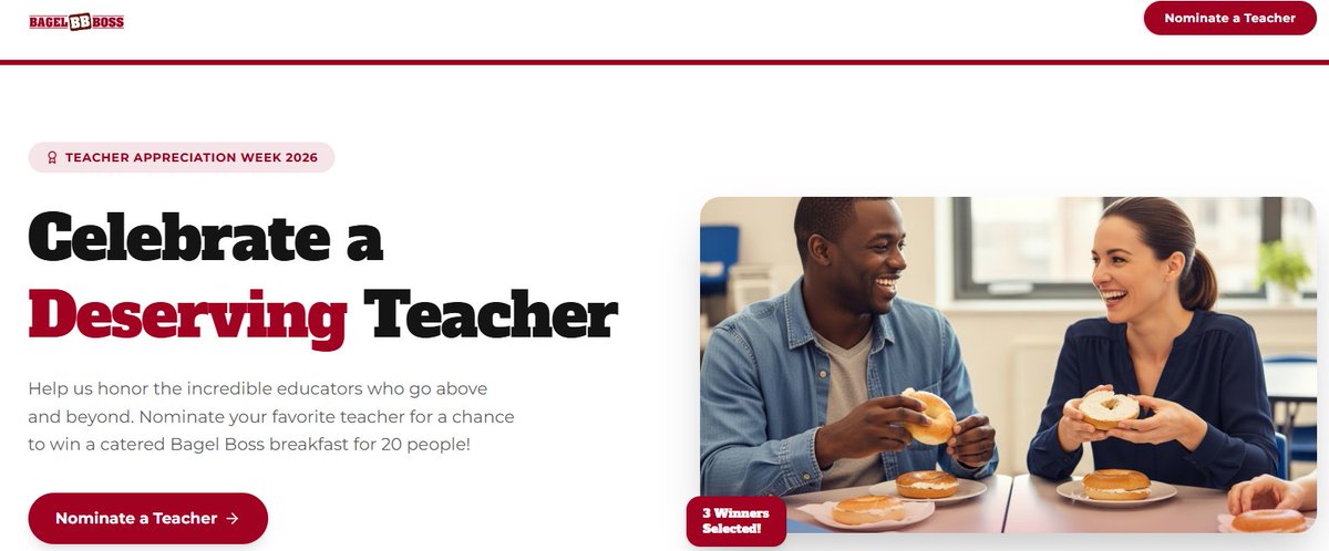 BagelsOrg's tweet photo. Bagel Boss Celebrates Educators During Teacher Appreciation Week https://t.co/YNOwRUwgPV https://t.co/X60mthJAjE