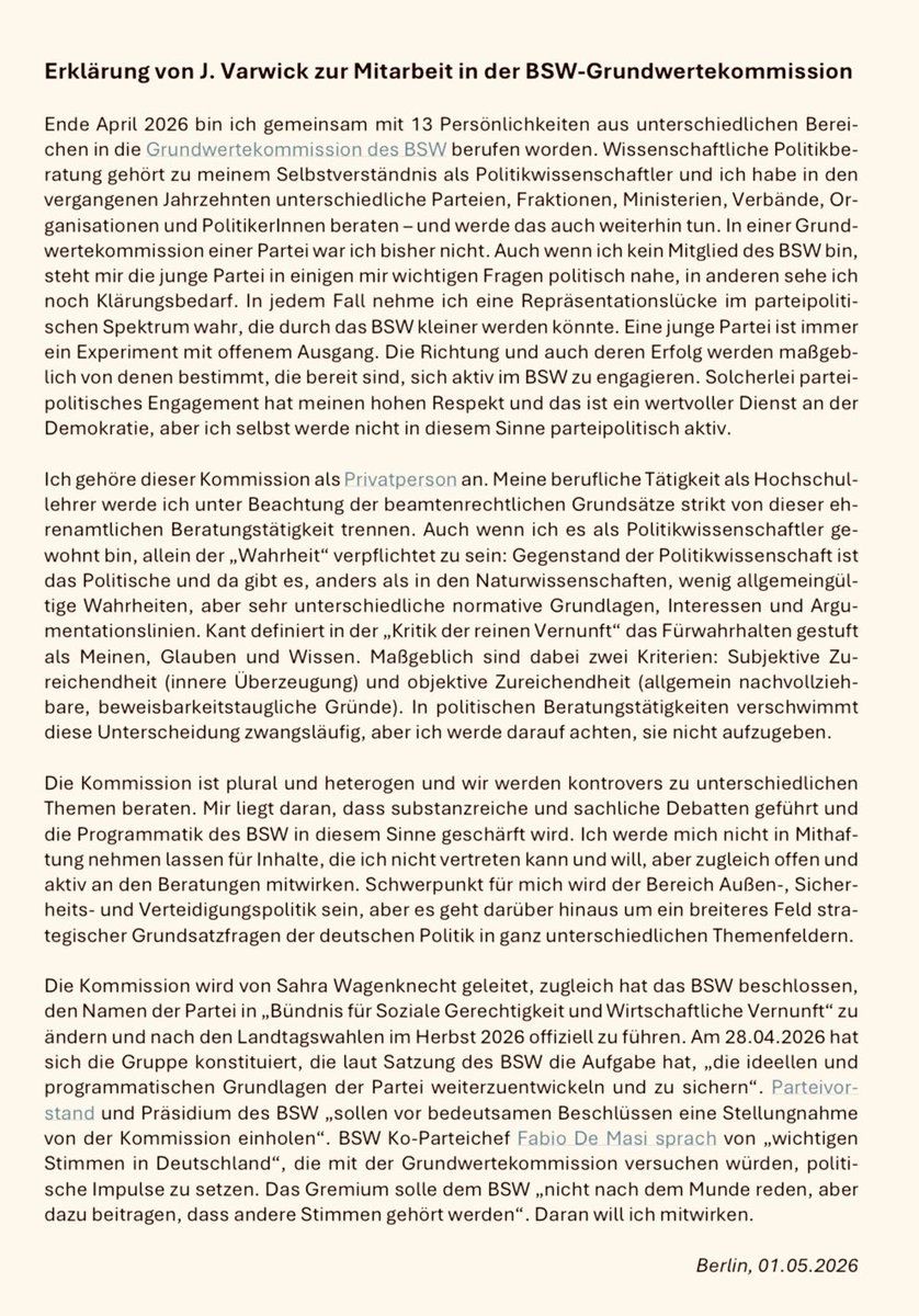 Johannes Varwick tweet media