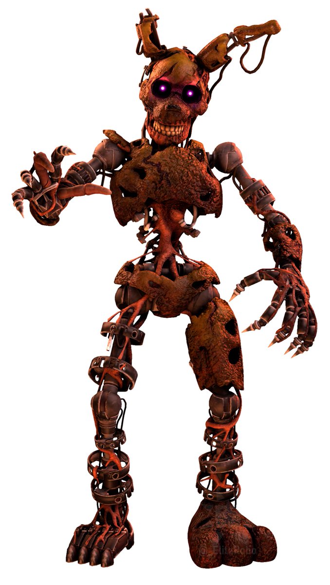 OldManConseque's tweet photo. Here’s my theory on Glitchtrap and Burntrap:

I think that Glitchtrap DOES come from the scanned tech from Springtrap, and has Aftons remnant on it. BUT that tech ALSO has the mimic AI on it, making it a combination of the two. I think the springlock suits ran on mimic AI #fnaf https://t.co/ptioYdO9HP