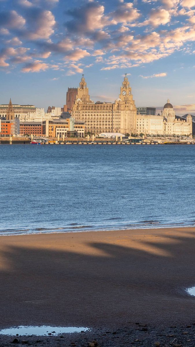 Evening sunshine on the Mersey and Liverpool Waterfront.