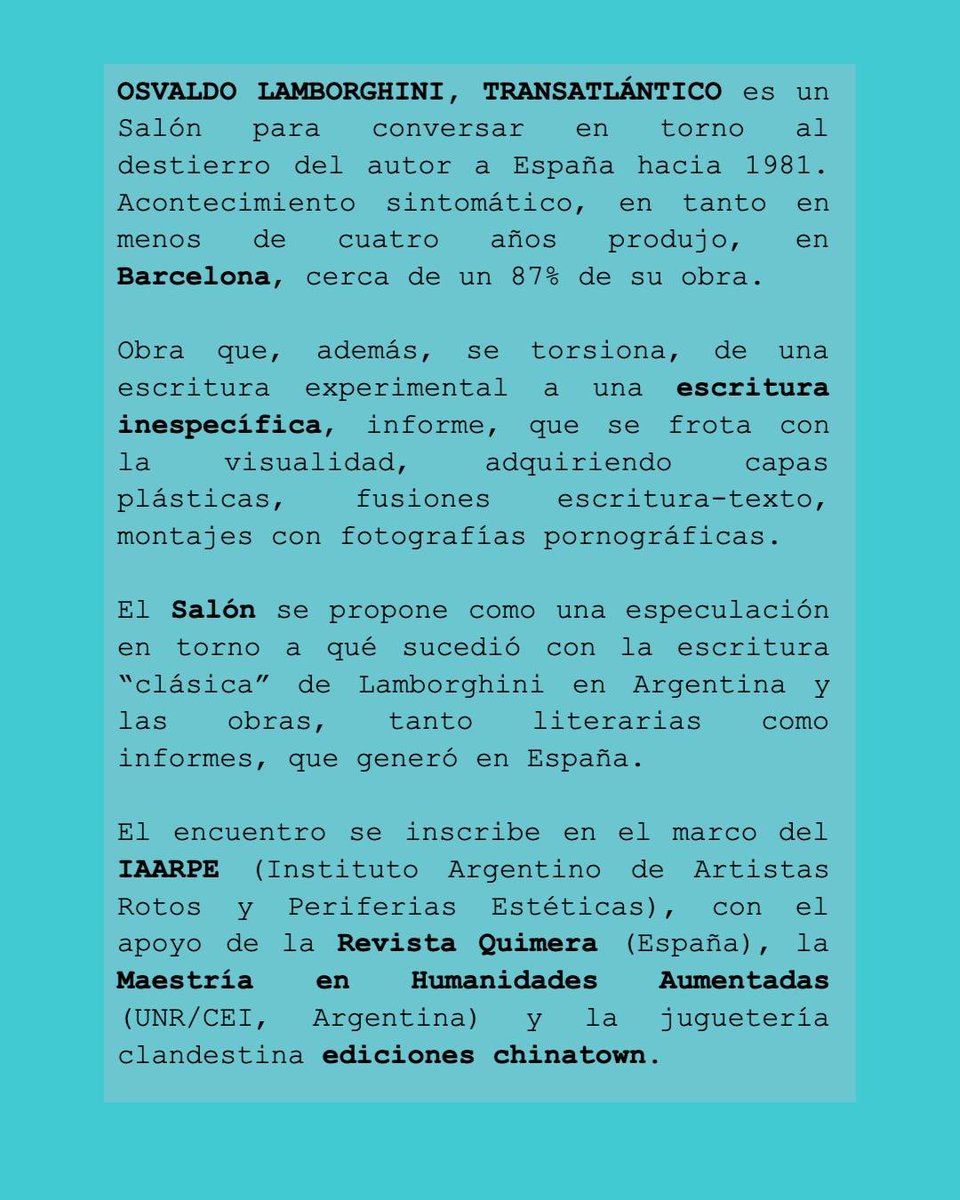 Osvaldo Lamborghini: cosas lamborghíneas tweet media