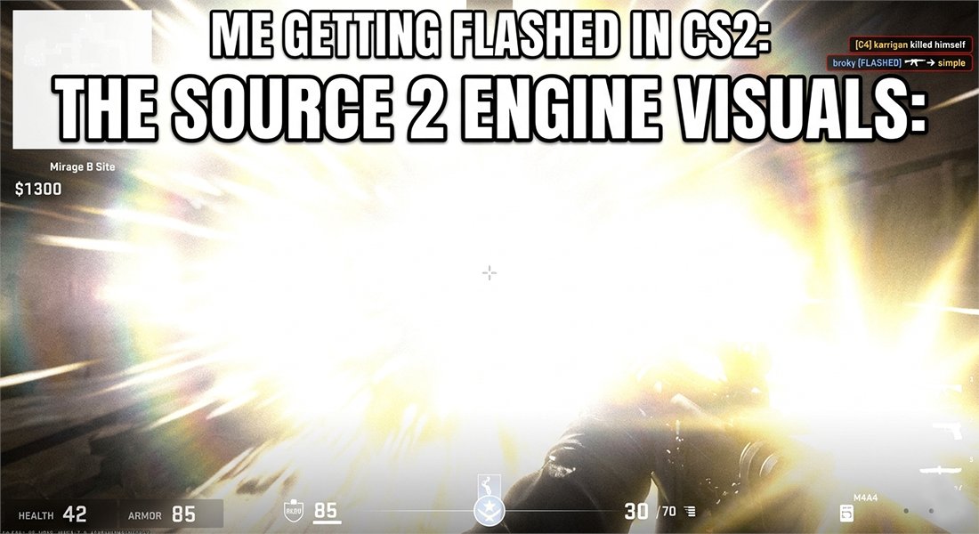 POV: You're trying to hold B Mirage and the Source 2 engine decides to delete your retinas. 💥🕶️ #CS2 #CounterStrike #GamingMemes