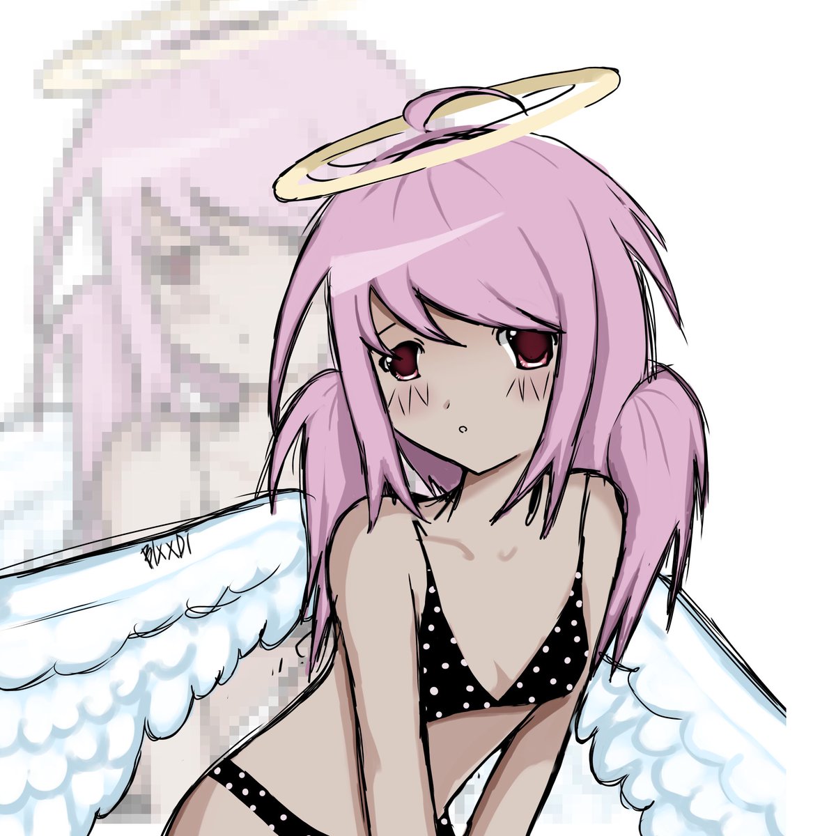 blxxd_cel's tweet photo. Angel drawing.   #drawing #angel #moe #anime #cute #animegirl #ibispaintx https://t.co/4qM7bQ0END