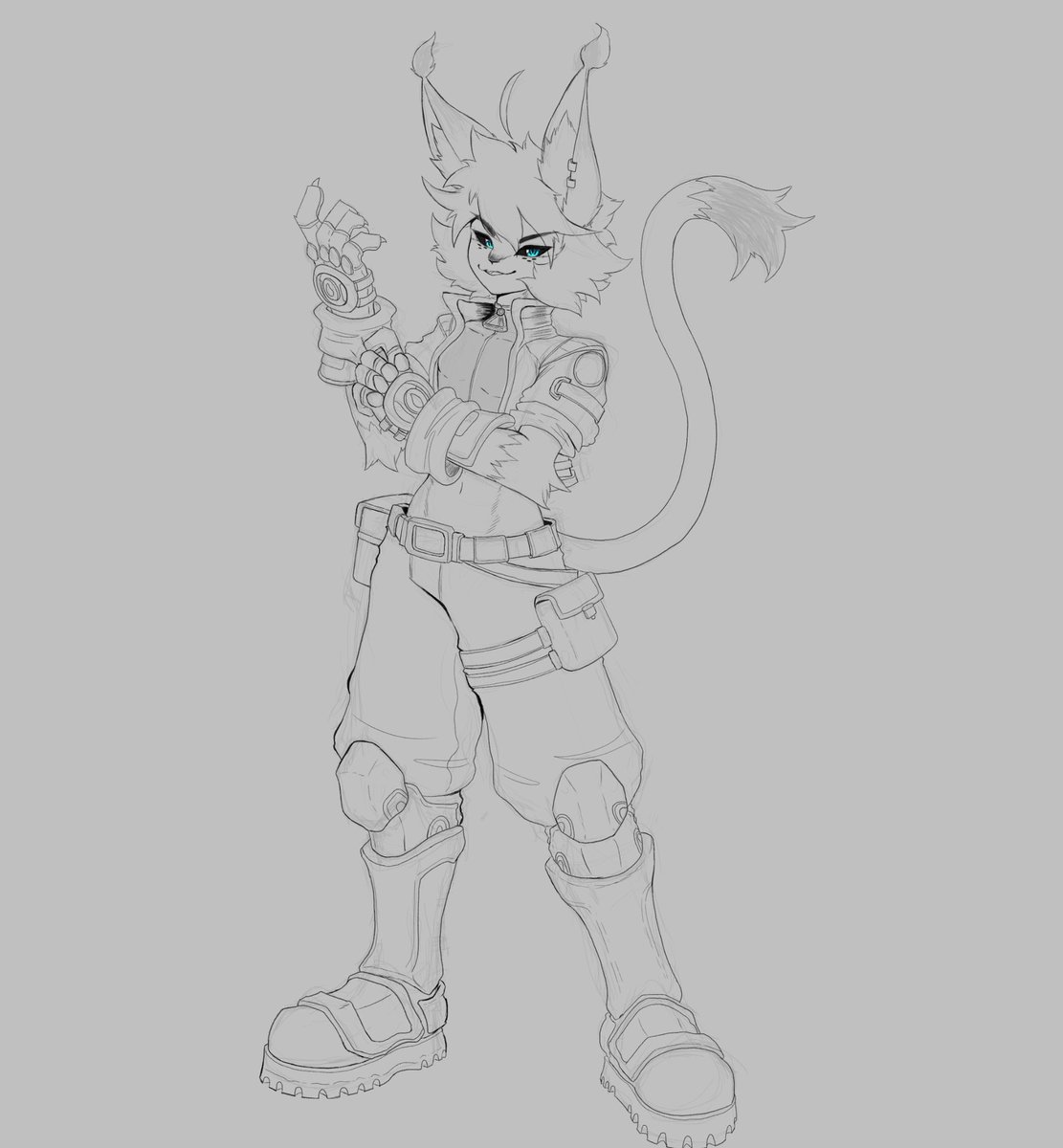 Also been finally working on design for my sona Cas! Still got to color this soon.
