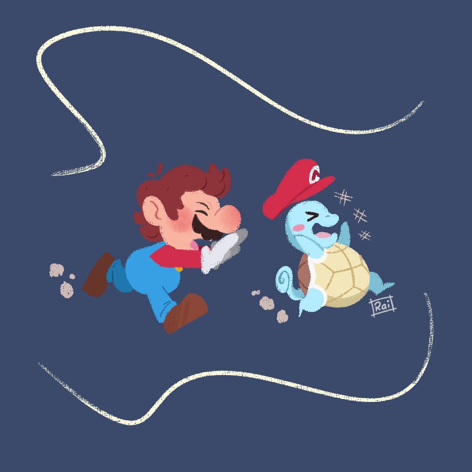 rainogueirart's tweet image. Commission made recently! ⭐️🐢

#MarioBros #Pokemon #Illustration