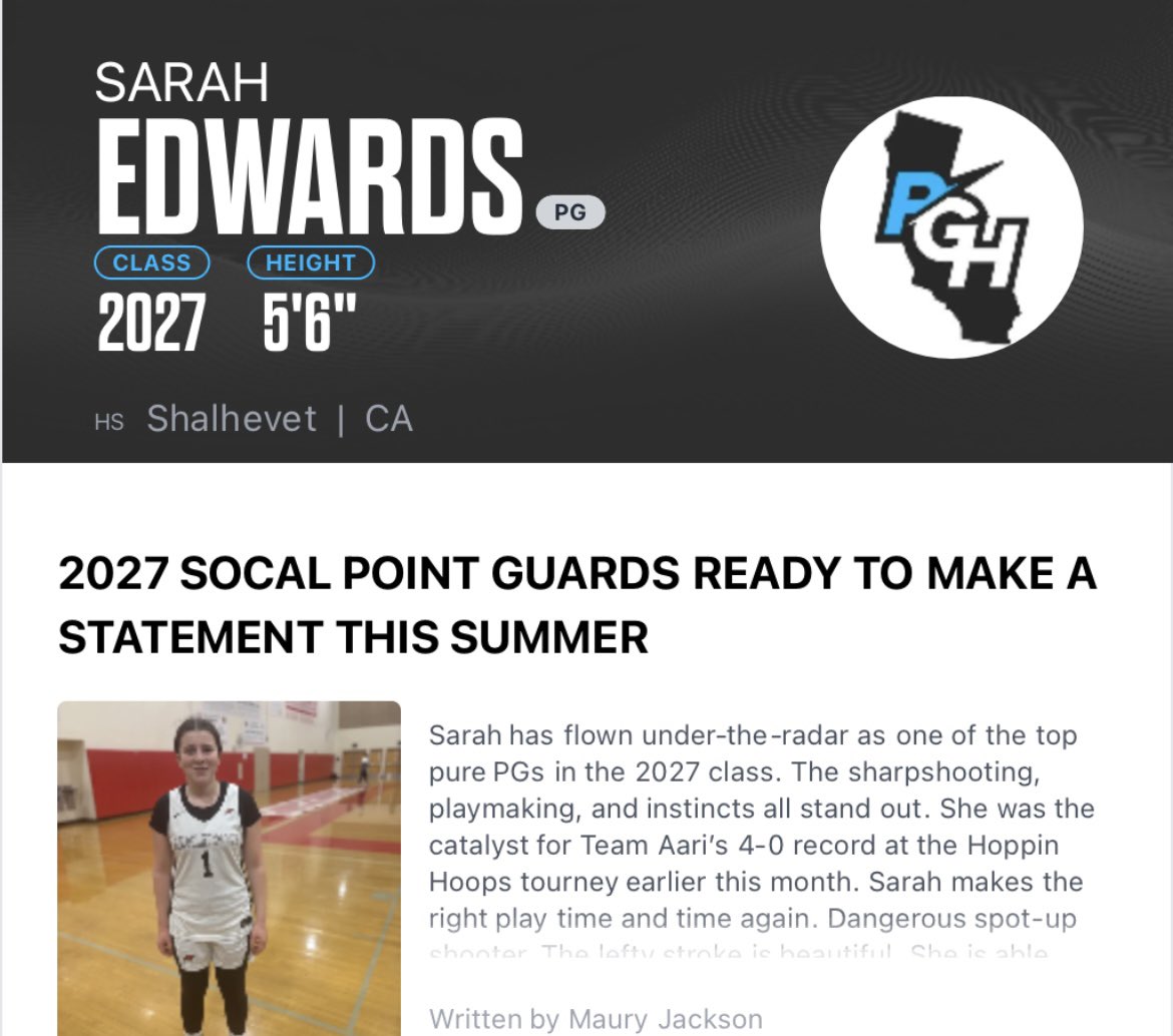 SarahEhoops1's tweet image. Grateful for these kind words and the encouragement! AAU season getting warmed up! #wbb #PG #2027 #teamwork