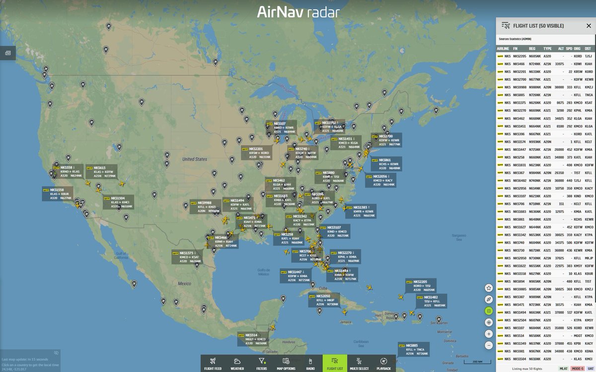 AirNavRadar's tweet image. 📰Spirit Airlines is reportedly preparing to cease operations soon, unless a last-minute intervention changes the course, according to CBS News.

We’re currently tracking 50 Spirit flights in real time — follow every movement as it happens: airnavradar.go.link/j3T8G

#AviationNews