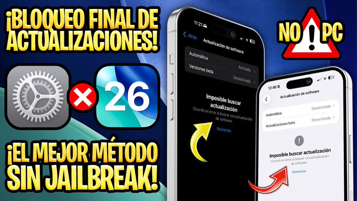 ProfeJuAntonio's tweet image. ✅ TUTORIAL DEFINITIVO PARA BLOQUEAR ACTUALIZACIONES DE #iOS26, 18 y 17 🚫

🎥 youtu.be/0hv3f1jbJaU

📲 Nuevo perfil #DNS, seguro, rápido, gratuito y sin PC ✨

🔒 El mejor blindaje para cuidar la versión de software de tu equipo y así disfrutar tu #Jailbreak o #TrollStore ⚡️
