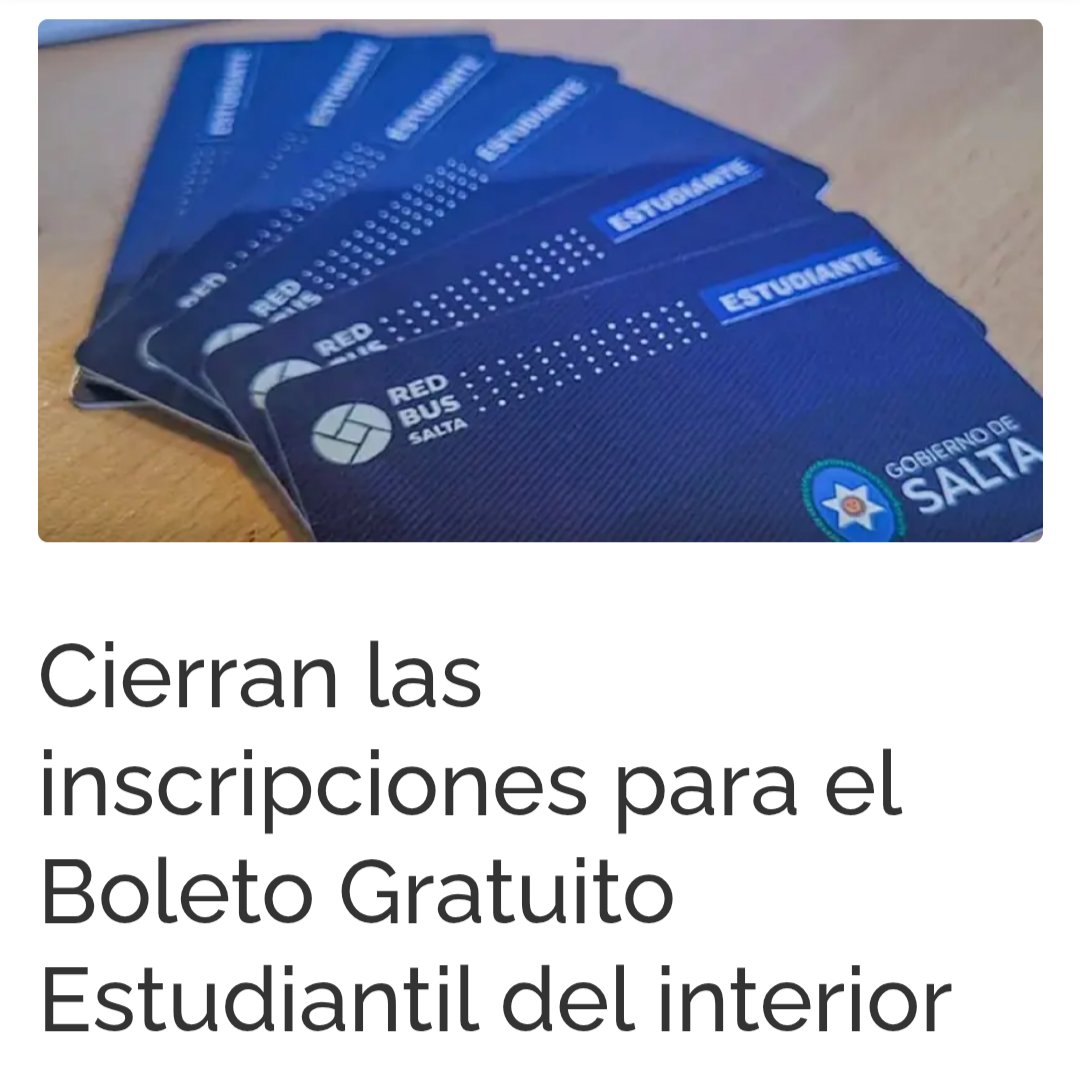 saltaaldiaok's tweet image. La AMT informa que finalizó el plazo para que estudiantes de interior completen la carga o realicen modificaciones de documentación presentada.
#saltaaldianoticias #interior #AMT
Leer más: saltaaldianoticias.com.ar