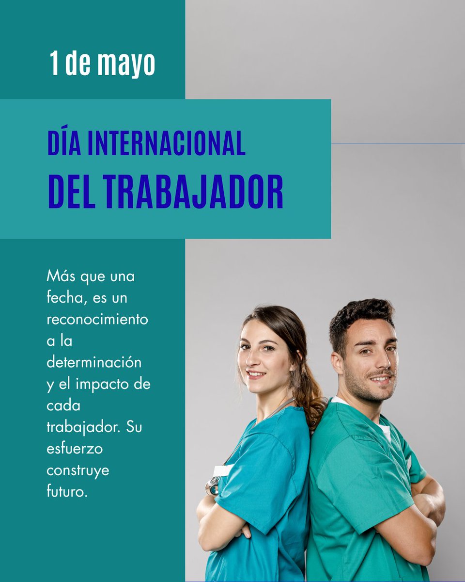 atransecsalud's tweet photo. En el #DíaDelTrabajador, conmemoramos el esfuerzo y dedicación de quienes, día tras día, impulsan el #progreso. Su labor es el activo más valioso de nuestra sociedad. Un saludo a la fuerza laboral imparable.​
#Díadeltrabajo #Esfuerzo #saludcolombia https://t.co/LBxA3tPeq8