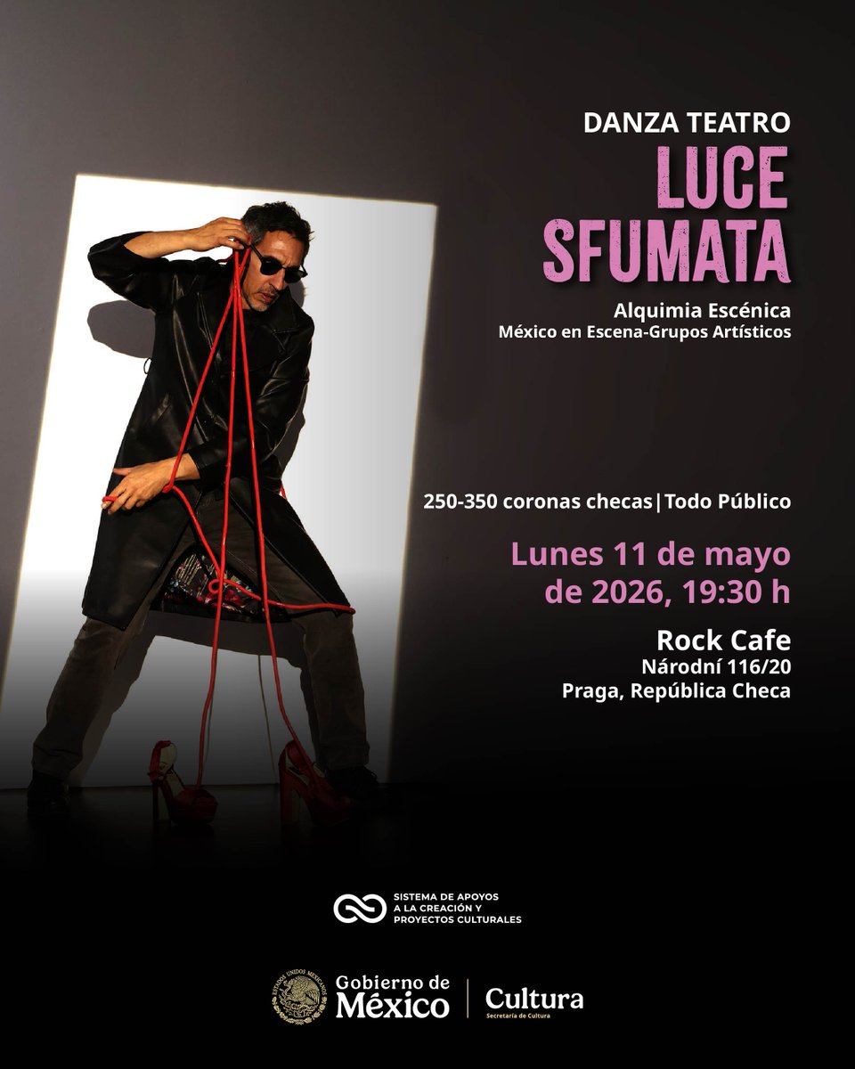 SistemaCreacion's tweet image. "Luce sfumata" es una obra de danza y teatro donde el humor y la ternura conviven con la tragedia y la nostalgia que Alquimia Escénica (México en Escena) llevará hasta #Praga.

11 de mayo, 19:30 h
Boletos: acortar.link/IIELOl