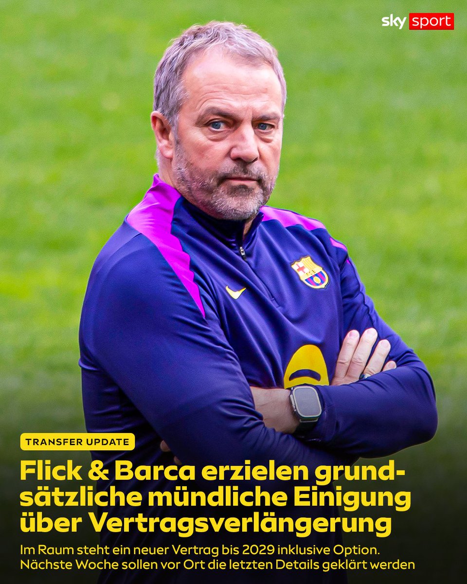 SkySportDE's tweet image. Sky Sport Infos!🚨

▶️ Sein aktueller Vertrag läuft noch bis 2027.

#SkyTransfer #Flick #Barcelona
