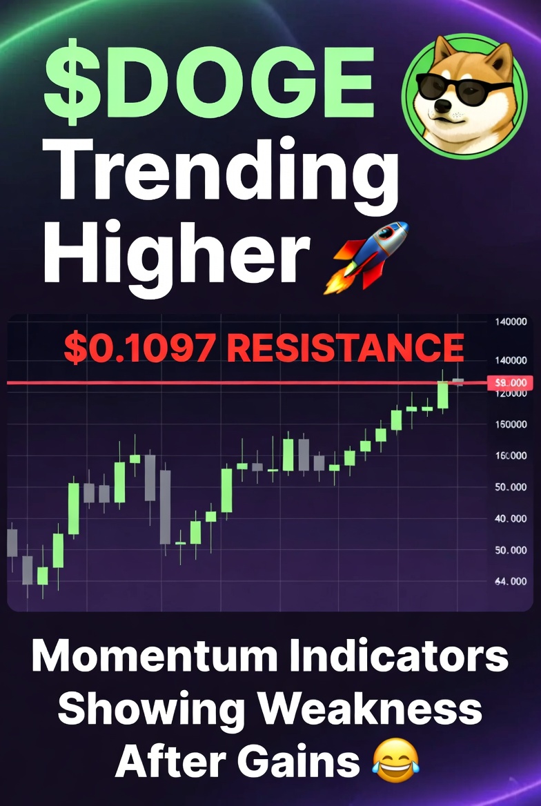 bitcoinforchari's tweet photo. 📷 $DOGE is trending higher right now — but that strong resistance near $0.1097 isn’t budging!
Momentum indicators are flashing weakness after the recent gains. Breakout incoming or pullback ahead?
What’s your call, #DOGE Army? 📷
#Dogecoin #Crypto #Memecoin https://t.co/i6WACEeJav
