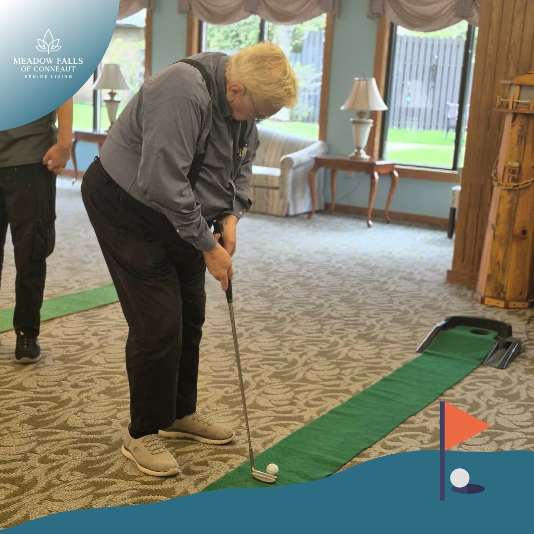 MeadowConneaut's tweet image. Men’s group out on the “course” practicing their golf game ⛳😄

Sharpening their golf skills, sharing laughs, and enjoying some friendly competition—always a great way to spend the day! 

#SeniorLiving #MensGroup #GolfTime #ActiveAging #CommunityFun