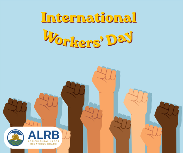 alrb_ca's tweet photo. May 1st is recognized as International Workers’ Day, also known as May Day, to commemorate the struggles of workers in labor movements in securing stronger rights and dignity in the workplace. ✊

This day holds particular significance for the ALRB, which was established over 50 years ago after years of organized advocacy by farmworkers across California to secure the fundamental rights to join together to ask for better working conditions without retaliation and participate in election processes to decide union representation. 🤝

It also serves as a reminder of our continued responsibility to uphold and protect those hard-won rights for current and future generations of workers. 🙌
#MayDay #LaborRights #InternationalWorkersDay