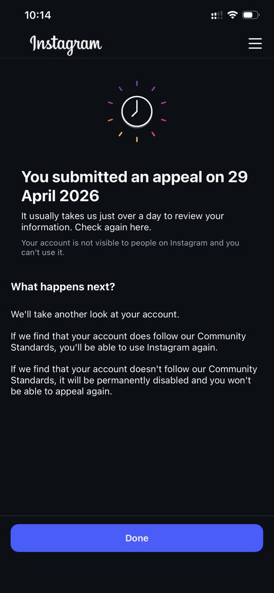 HamzaSh56454110's tweet image. @InstagramComms instagram account:
@twinflames_loverss wrongly suspended despite following all the guidelines. Selfie appeal submitted. Please review. #instagramDown #facebookDown