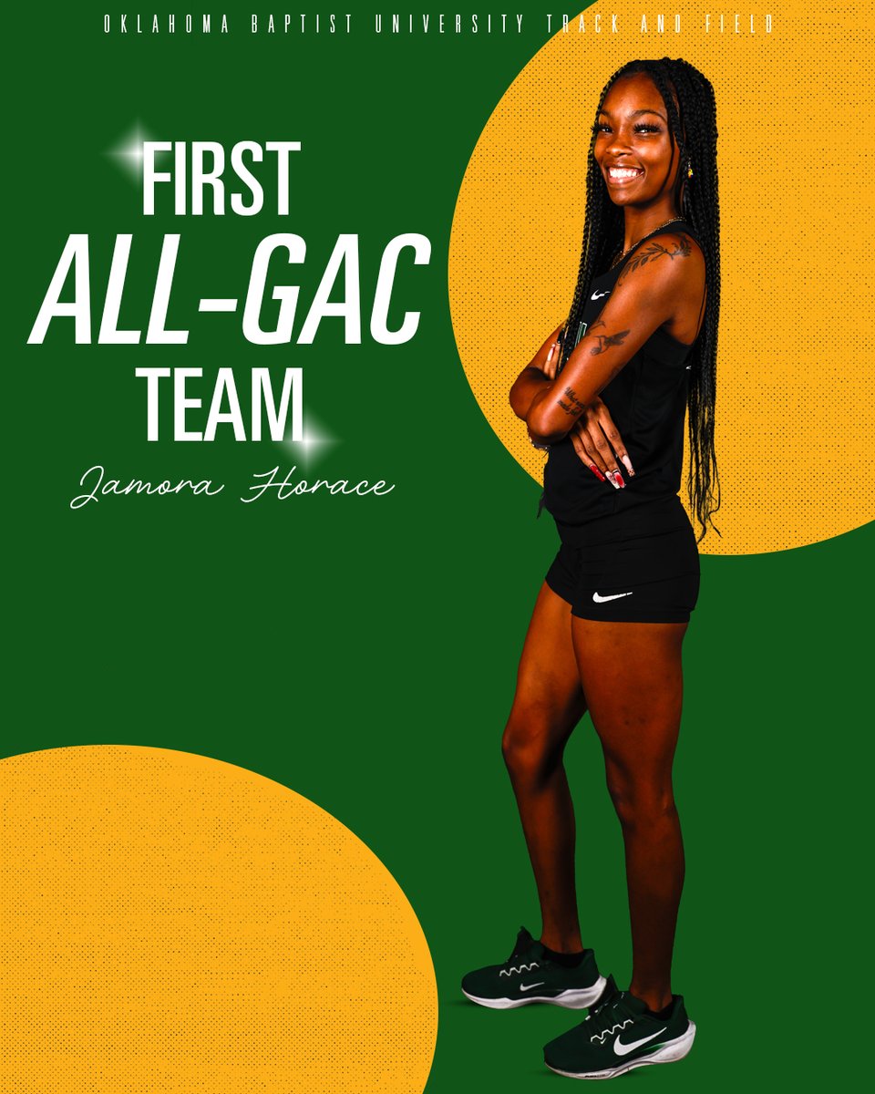 OBU_TrackXC's tweet image. Jamora Horace wins the high jump with a GAC &amp;amp; facility record (1.73m) while @jaceyhammon_ takes third! That equals All-GAC First Team for these ladies. #OnToVictory