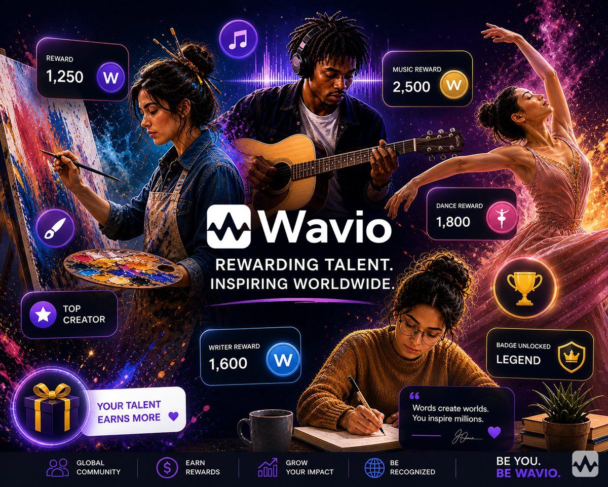 wavioapps's tweet image. Turn your talents into WAVIO rewards! Share what you love and see the magic unfold! 🌟 #Wavio #Talent #Rewards