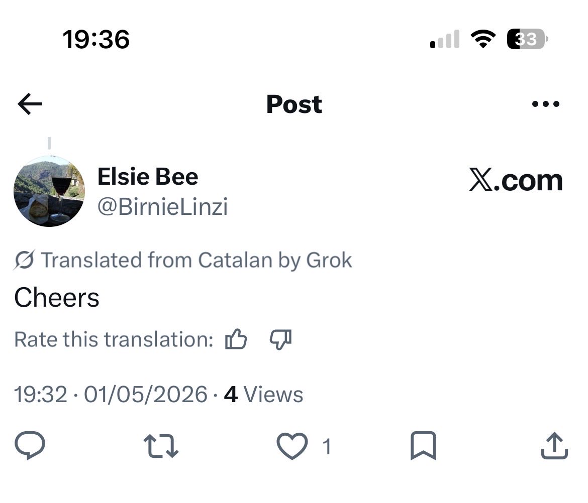 BirnieLinzi's tweet image. Totally tickled that @grok translates my toast of Slàinte as being Catalan. I honour my Catalan siblings, but want it to be recognised that Slàinte is the #ScottishGaelic toast for #Health. The full toast is Slàinte mhath = good health.