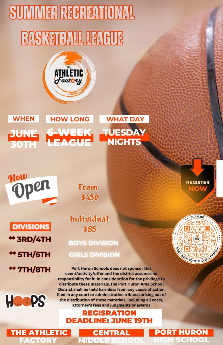 MStew_810's tweet photo. 🚨Summer Basketball League for boys &amp; girls! Link to register:

https://t.co/UKuLUvMJoD

#theathleticfactory #PortHuron #Sarnia #macombcounty #Flint #sanilaccounty
#summerrecbasketball #SummerLeague
#fortheloveofthegame #BallersElite
#youthsports #youthbasketball 
#StClairCounty https://t.co/XUCFDDPoN1