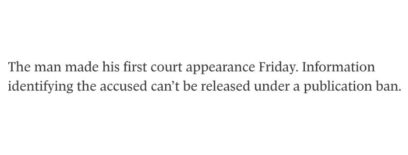 One of the worst things about Canada is how secretive the authorities are. If you're accused of first-degree murdering your kids (and driving their bodies around in a car the next day?), you shouldn't be entitled to privacy. This is everyone's business now.