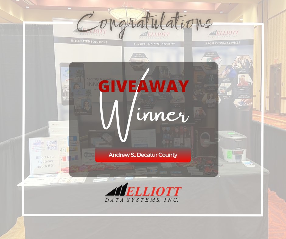 ElliottData's tweet photo. Congratulations to Andrew on winning the $50 Amazon gift card at the EMAT Conference. Thank you for stopping by the Elliott Data Systems exhibit! https://t.co/Kl37Alnv9O