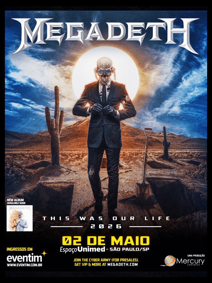 AcessoCodigo's tweet image. Agenda 
Amanhã sábado dia 02 de Maio tem @megadeth no @espacounimed 

#agenda
#megadeth