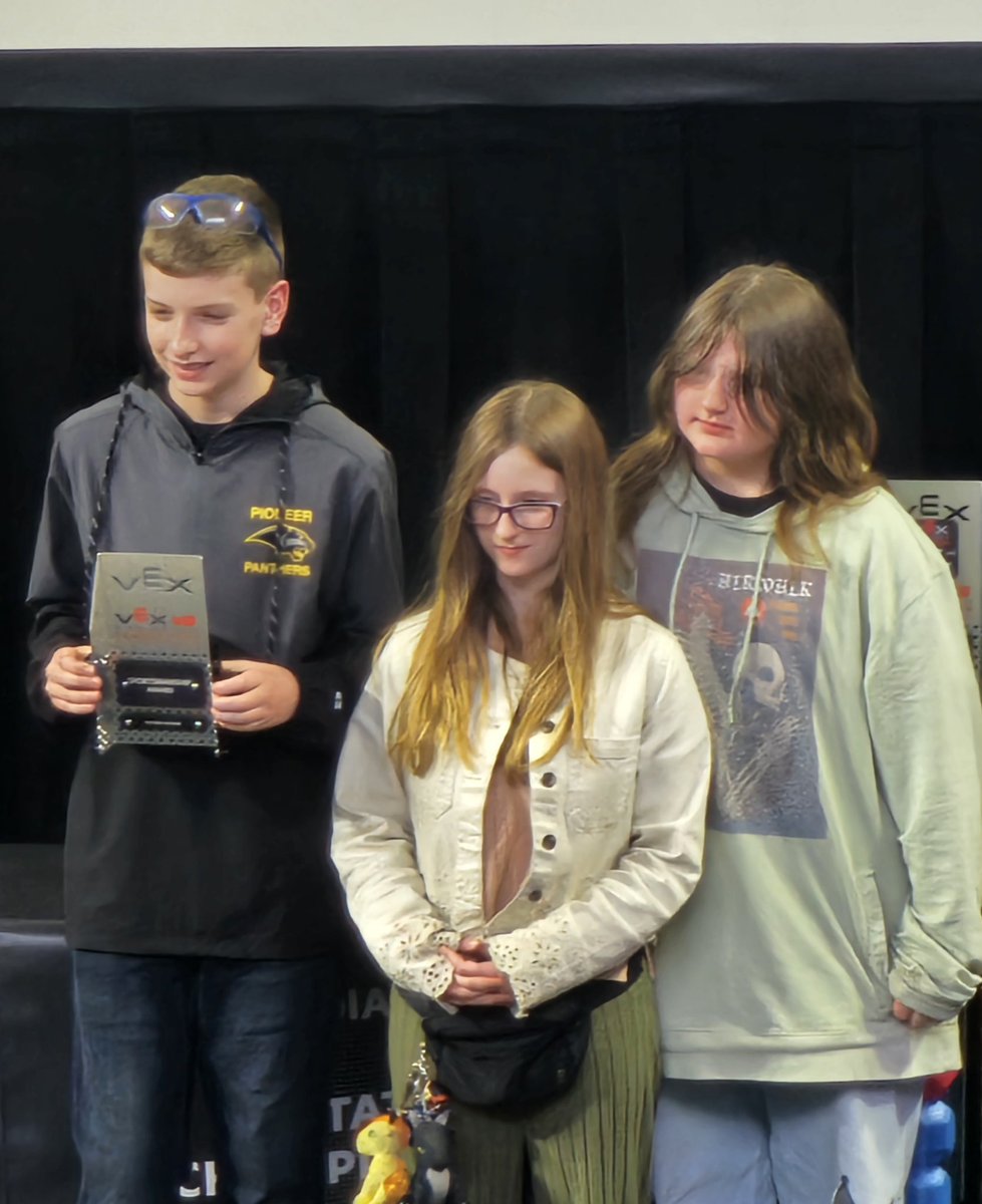 chuckgrable's tweet image. Our Jr. High Robotics team of Carson, Ludmila, Melody &amp;amp; Coach Busard completed at the VEX World Champ. last weekend. They placed 40th/84 teams in their division (record of 5-5), unfortunately falling short of the elimination rounds. Great job, we’re proud of you! #PantherPride