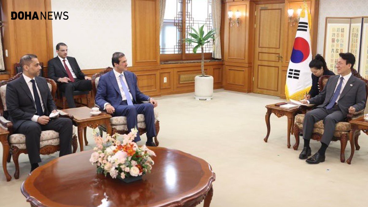 dohanews's tweet image. #Qatar’s Minister of State for Foreign Trade, Ahmed bin Mohammed Al Sayed, led a delegation to #Seoul, Republic of #Korea, to advance cooperation in trade, investment and emerging sectors including artificial intelligence and technology. During the visit, he met Prime Minister