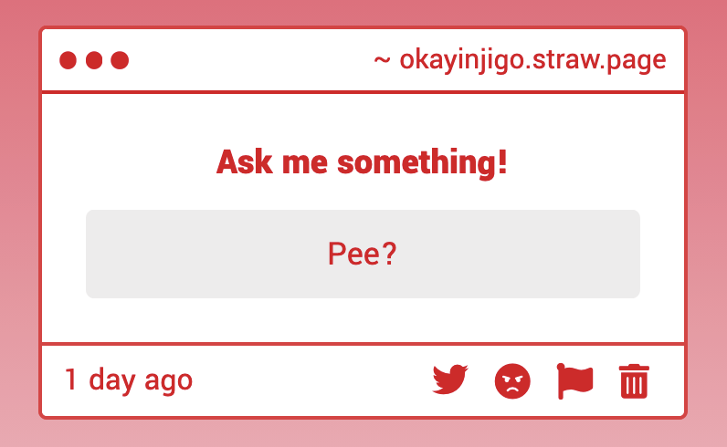 _injigo_'s tweet photo. "Pee?"
https://t.co/pJodoVuq1B

pee 👍 https://t.co/ivluiR9TUs