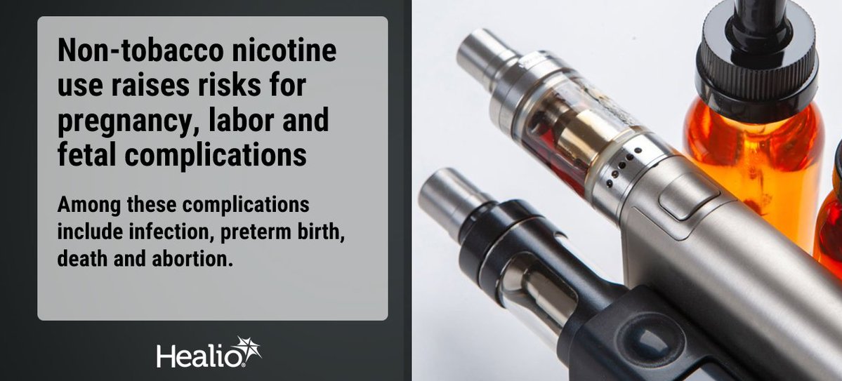 GoHealio's tweet image. 🚭Data at @acog’s annual meeting indicate that non-tobacco #nicotine products raise the risk for around a dozen #pregnancy, maternal and fetal complications.

The data show a need for better screening and education in clinical practice, authors said.
vist.ly/42mj3