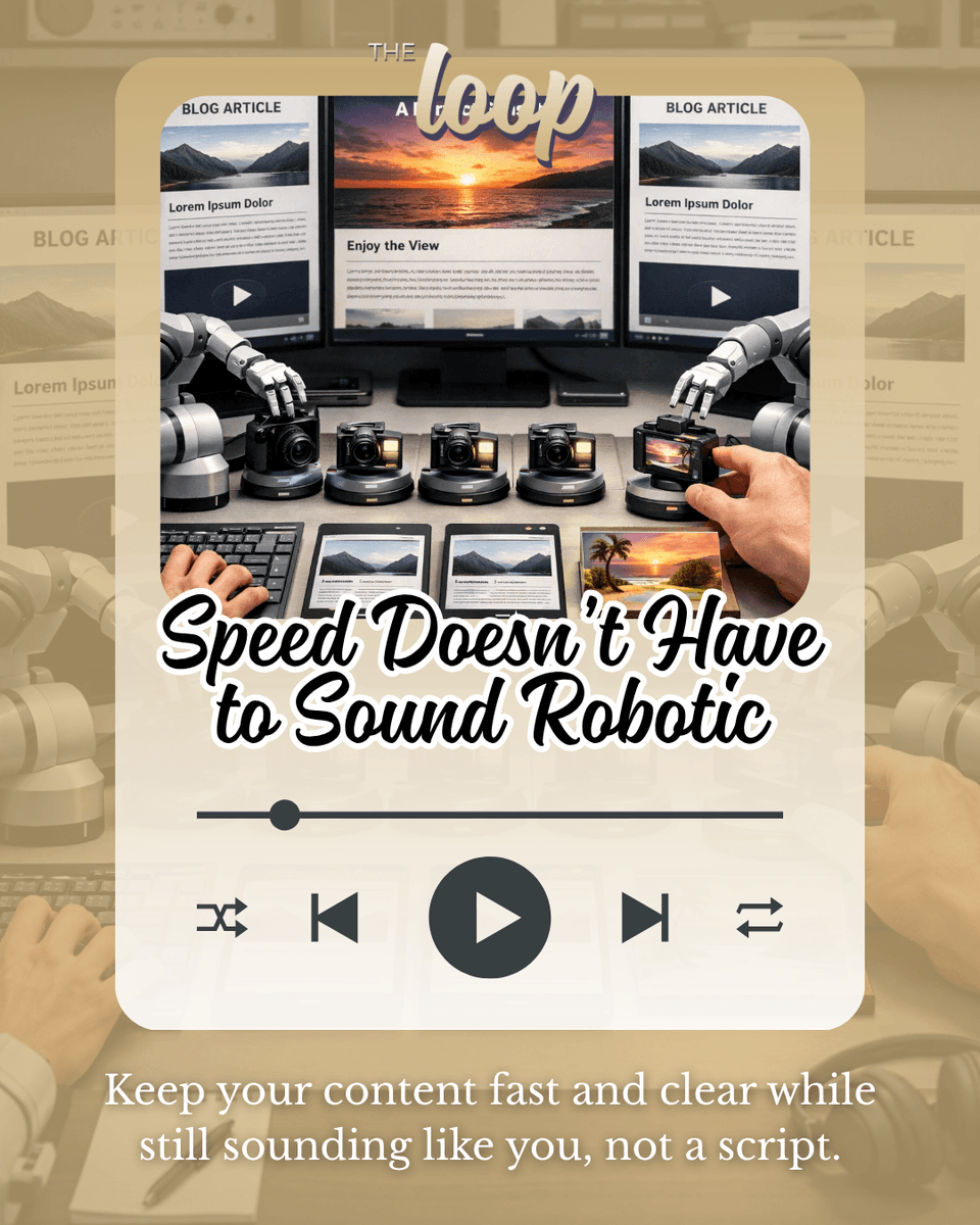 jeffreyeric's tweet photo. You want speed without sounding like a machine? 

Real human review is the secret sauce, it keeps your content quick and clear but still feels like you, not some weird algorithm.

Join the loop! https://t.co/HAk6Nkuq3B 

#TheContentLoop #SocialMediaManagement #ContentCreation https://t.co/rLX9r4DRrd