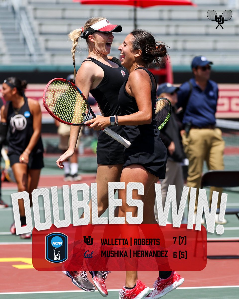 UteWomensTennis's tweet image. UTES CLINCH THE DOUBLES POINT!!!!!!

Emma Valletta and Hayley Roberts pick up a 7-6 (5) win at the No. 3 spot.

#GoUtes