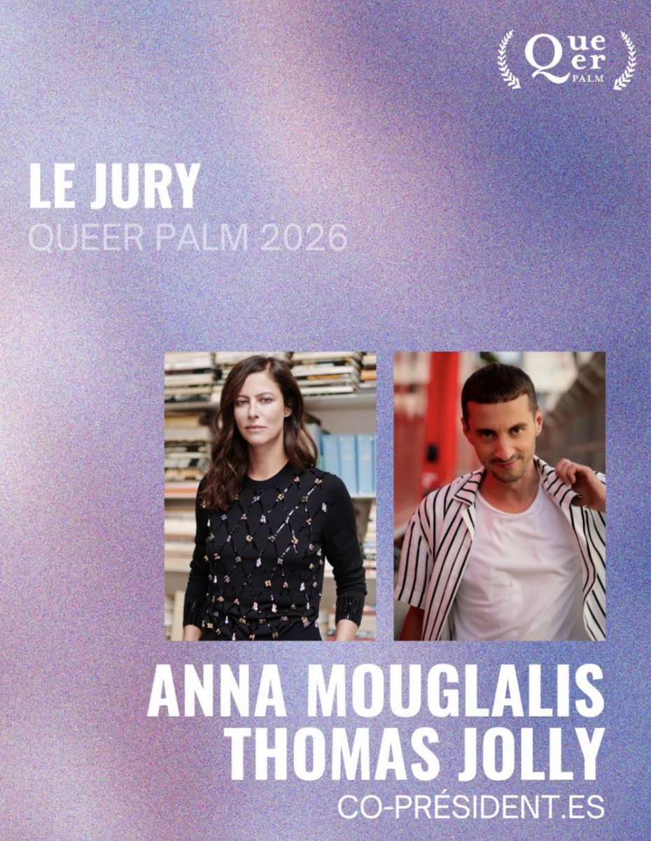 JFGuyot's tweet image. #Cannes2026
@Festival_Cannes 
Le Jury de la @QueerPalm, le prix #LGBTQIAplus qui récompense chaque année le film traitant le mieux des questions homosexuelles, bisexuelles ou transgenres parmi toutes les sélections cannoises, sera co-présidé par Anna #Mouglalis et Thomas #Jolly