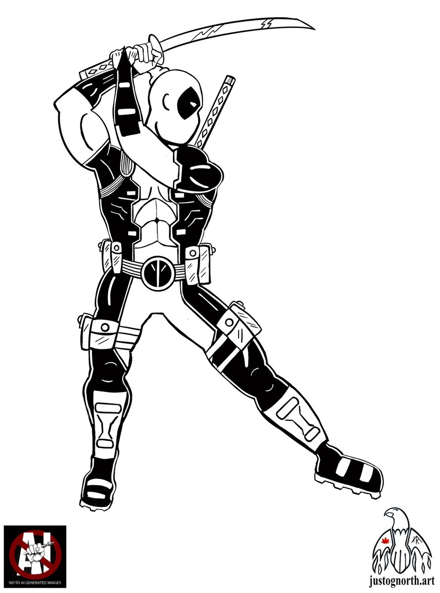 Just_OG_North's tweet image. Some Friday afternoon Deadpool practice.😊✌️  #marvel #justognorth #digitalartist #digitaldrawing #deadpool