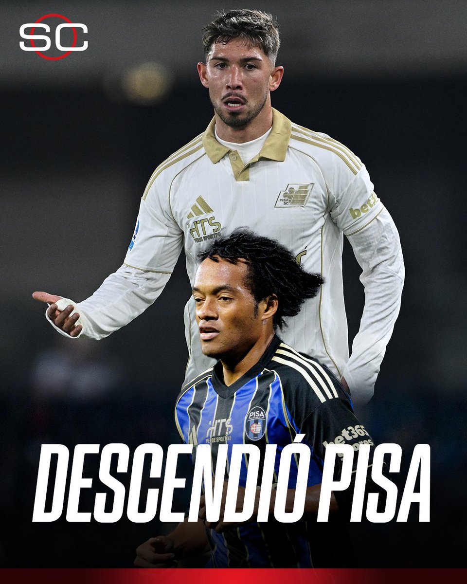 SC_ESPN's tweet image. 👎 DESCENDIÓ PISA

❌ El equipo de Pipe Loyola y Juan Guillermo Cuadrado perdió 2-1 con Lecce por la fecha 35 de la #SerieA y consumó su descenso a la Serie B de Italia para la próxima temporada

👀 ¿Se quedarán en el equipo?