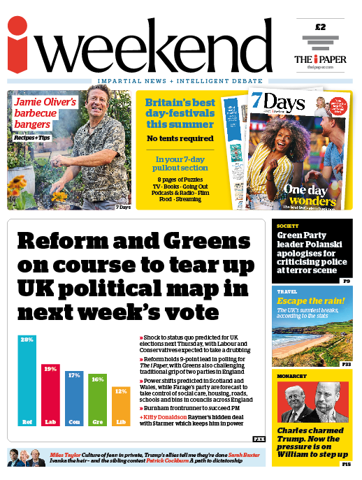 Tomorrow's front page: Reform and Greens on course to tear up UK ...