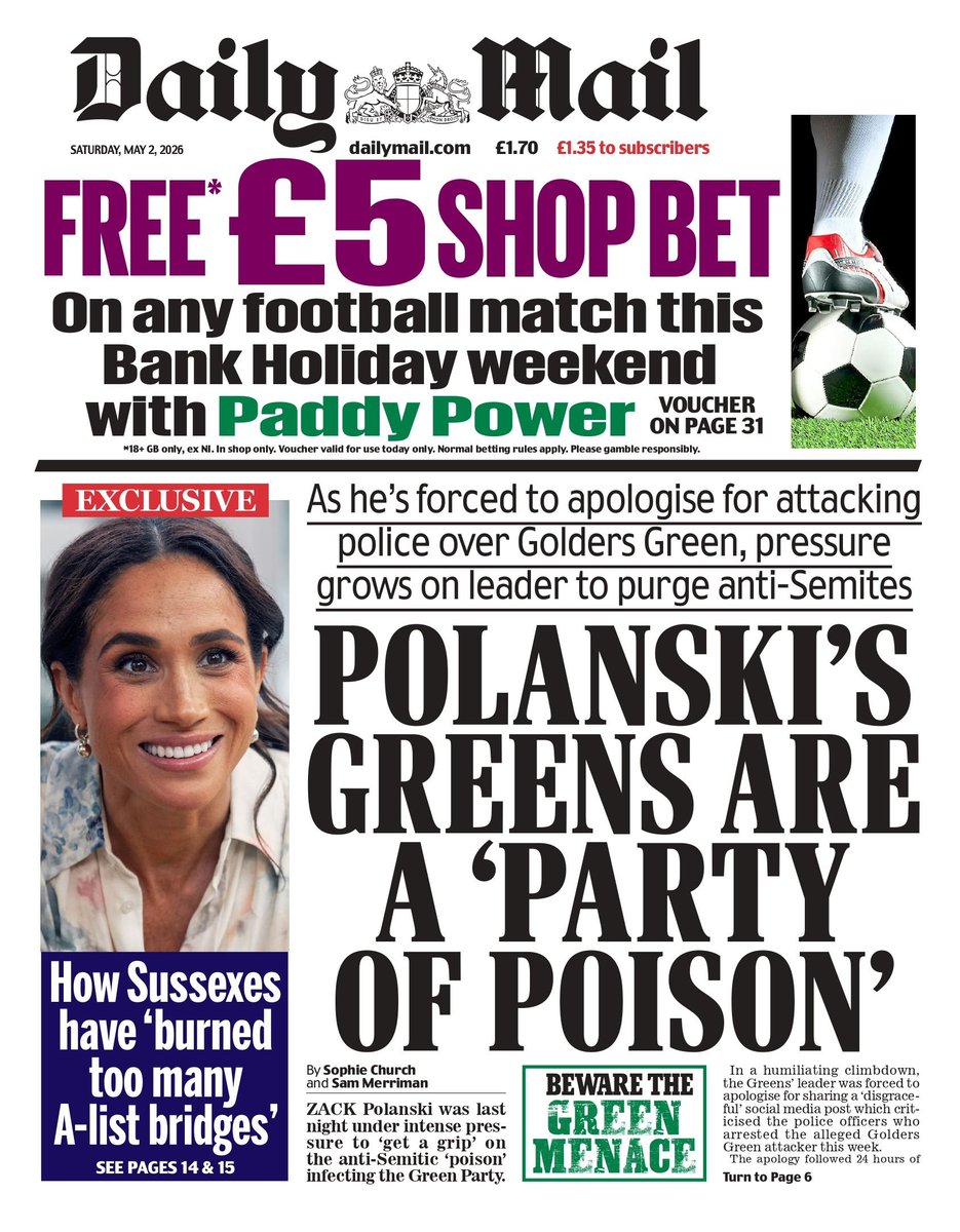 The billionaire class are terrified because we're coming for them - we're going to tax them fairly and end rip-off Britain.

Let them attack. We're here to win.

Join.greenparty.org.uk
