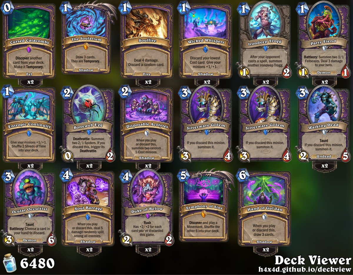 sinf3rn0's tweet photo. day 1 dad-legend, 11.5 hours of playing shitty decks
finished on ol' faithful highroll pile

Streamed@ https://t.co/4zk5zC76ss
Discord: https://t.co/rAY0CChacE
YT: https://t.co/SlZB5Sz14W

@neon31HS
#CATACLYSM #Hearthstone #WildHS https://t.co/iv0LJgwLa2