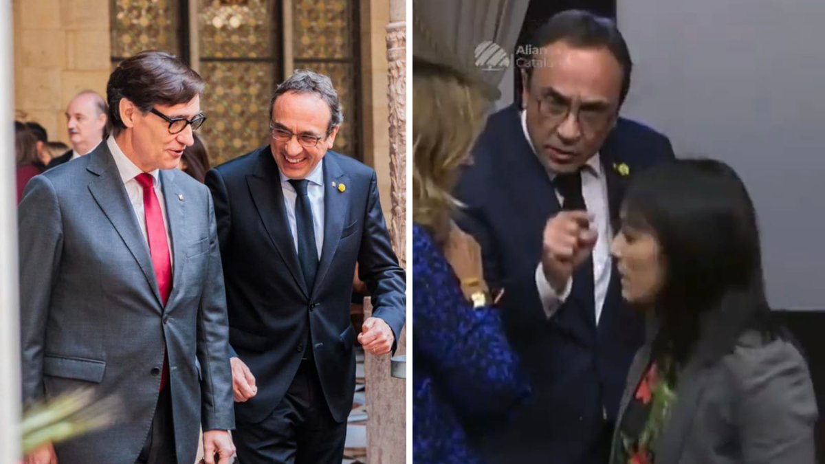 Somriures i complicitat amb <a href="/salvadorilla/">Salvador Illa Roca</a>, assenyalaments i odi contra <a href="/orriolsderipoll/">Sílvia Orriols</a>.

<a href="/JuntsXCat/">Junts per Catalunya🎗</a> ha passat del “ni oblit ni perdó" a fer costat al virrei del 155.

Vergonya!

#SalvemCatalunya