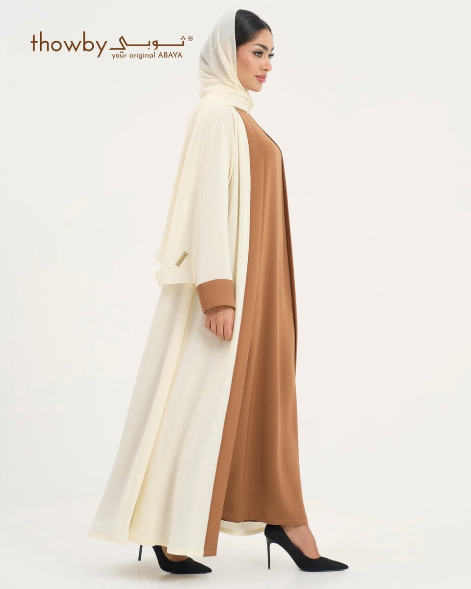thowby's tweet photo. Rana Abaya off-white and camel color is a two-toned design for the woman who values elegance and comfort. It blends heritage inspiration with contemporary style, creating a timeless wardrobe essential.Crafted from premium flowing crepe fabric, it feels soft and lightweight.
Available Online:
https://t.co/OjtKb7ynJO
DELIVERY: FREE SHIPPING WORLDWIDE BY DHL
#modernabaya #abaya #abayafashion #elegantabaya