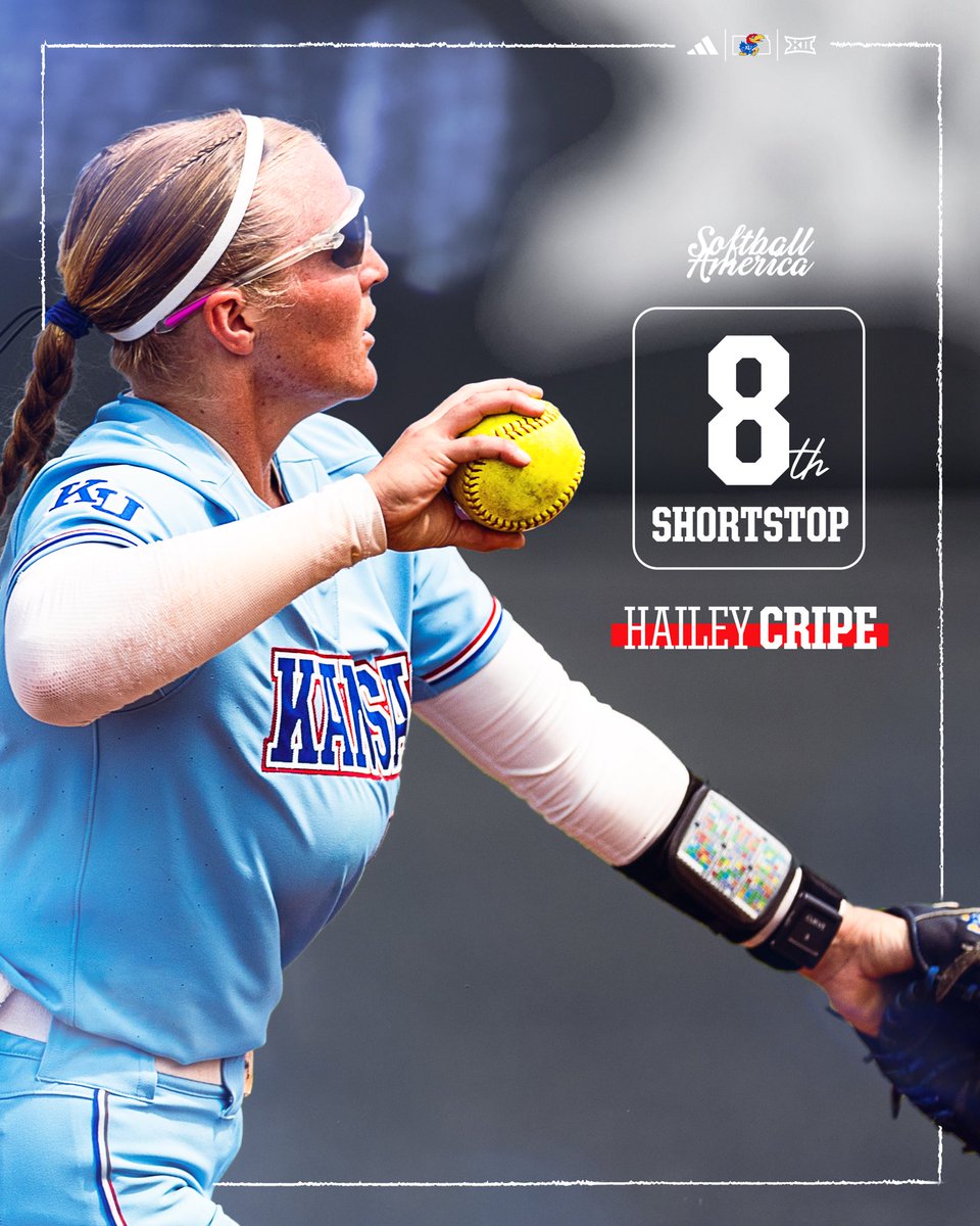 KUSoftball's tweet image. She’s on the rise ↗️

@Haileycripe41 is ranked as the 8th best shortstop nationally by @SoftbalAmerica 

#RockChalk