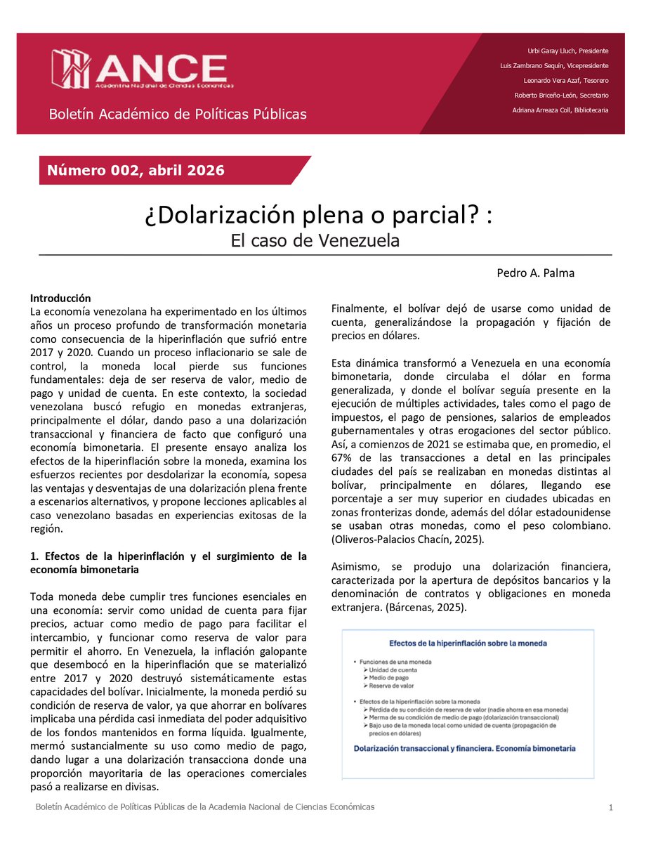 Academia Nacional de Ciencias Económicas (ANCE) tweet media