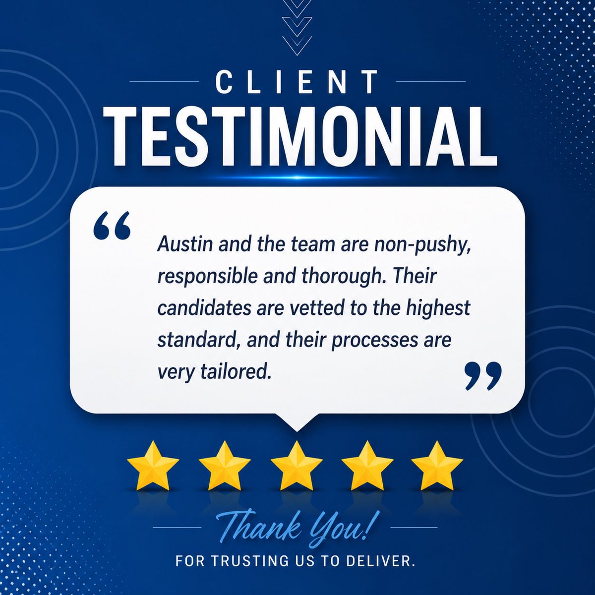 RPCCompany's tweet photo. “Non-pushy. Thorough. Tailored.”

⭐️⭐️⭐️⭐️⭐️

That’s not a pitch- that’s how we operate.

Anyone can send resumes.
Not everyone delivers the right ones.

At RPC, every candidate is vetted, every process is tailored, and every partnership actually means something. https://t.co/fehew0LD0s