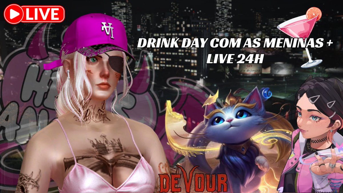 Drink DAY com as meninas (primeira vez bebendo depois de anos) + 24h conforme prometido, e eu trouxe as meninas pra ficar comigo, agora só faltam vocês :)
youtube.com/live/lplGxd7WF…
