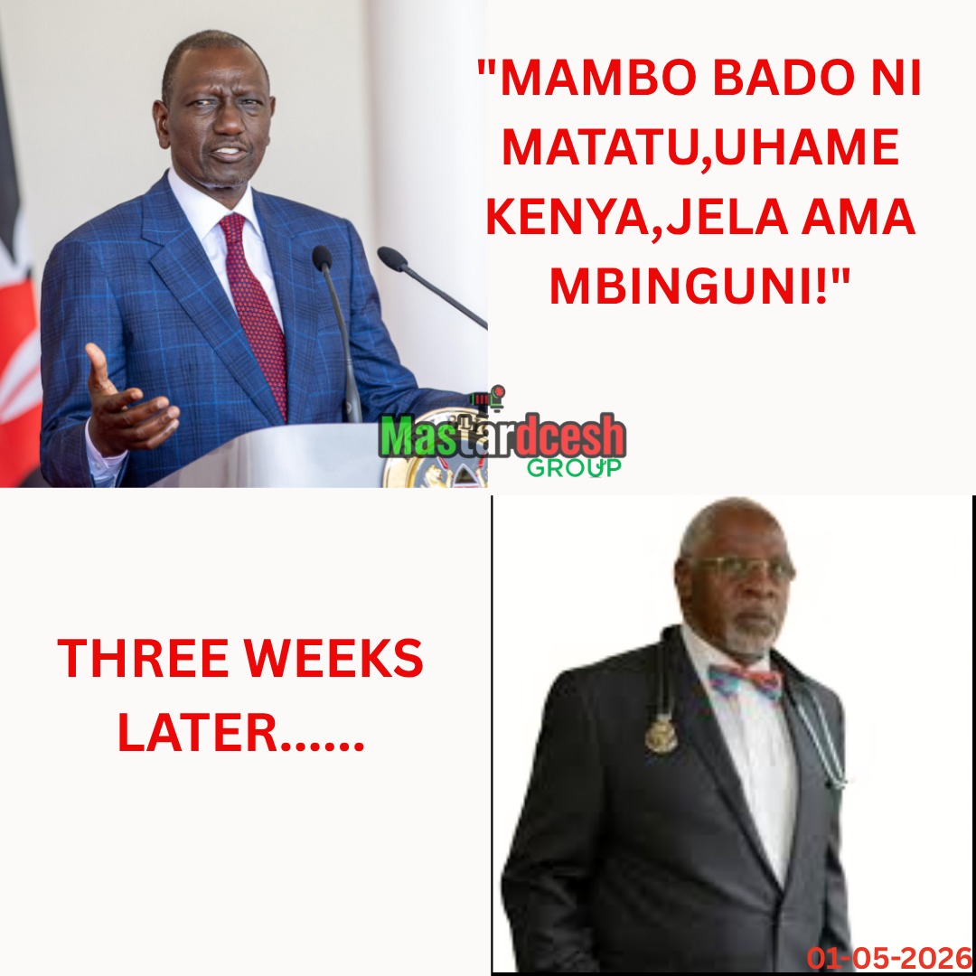 MAMBO NI MATATU:

1. Uhame Kenya 
2. Uwekwe Jela
3. Uende Mbinguni

Dr. Dr Job Obwaka of Nairobi Hospital escaped the first 2 but the last one caught him. Ruto is overworking.