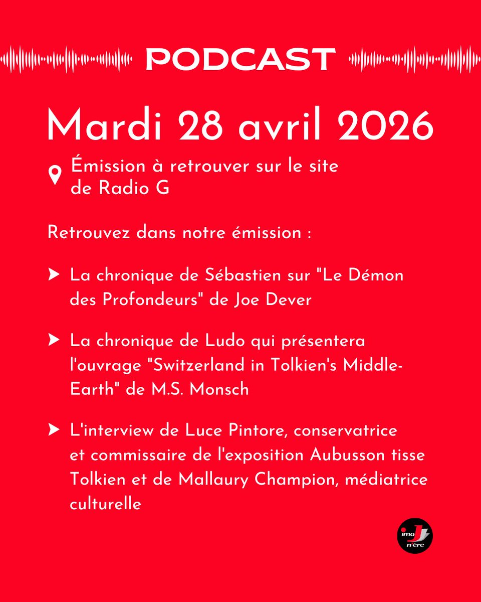 imaJnere's tweet image. [PODCAST]

Le podcast de l'émission du mardi 28/04 sur Radio G est disponible ⤵️
radio-g.fr/?21772

Retrouvez deux chroniques et une interview autour des @Museesdangers 🤩

#imajnere #emission #radiog #angers