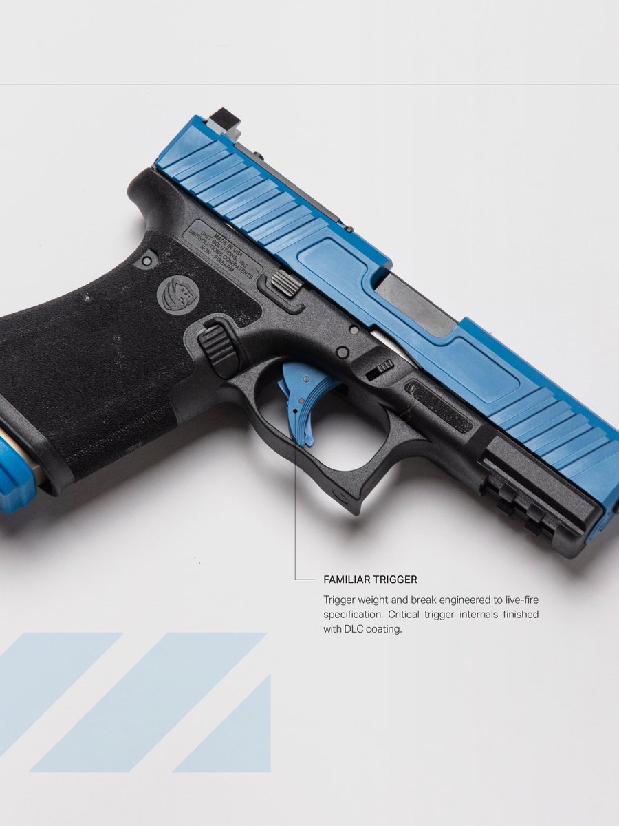 _unitsolutions's tweet photo. The UNIT9 is here.

Built to live-fire specs. Trigger weight and break match your carry gun, with same reset  recoil profile. Fits the holsters you already run. Compatible with the lights and optics already on your platform.

Dry fire. Pellet. Marking rounds. One system. No range required.

Made in USA.