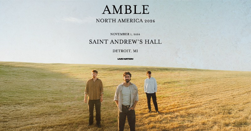 StAndrewsHall's tweet photo. NEW ANNOUNCEMENT 📣 Amble comes to Saint Andrew’s Hall on November 1. The rising trio blends folk, indie, and rich harmonies into a stripped-back, storytelling sound that’s quickly building a global following. 

🎟️ Tickets on sale Friday at 9AM https://t.co/b5GemgwXNn